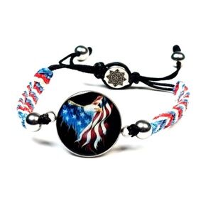 Men Patriot Bracelet-Adjustable Texas Flag Bracelet- Texas Flag Colors-Texan Pri